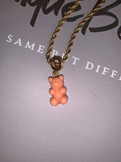 Orange teddy bear with me chain