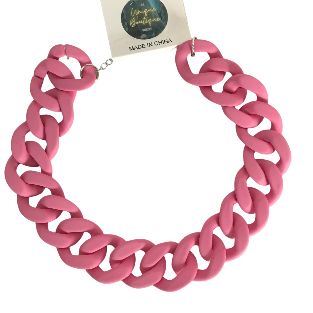 Necklace Pink chunky chain