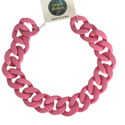 Necklace Pink chunky chain